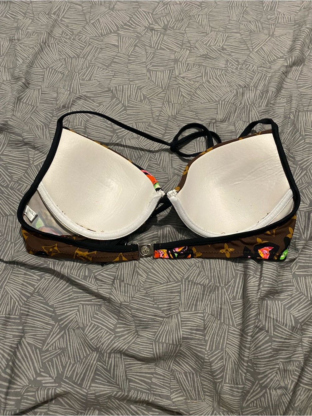 Louis Vuitton Brown Monogram Floral-Print Halter Bikini Top - Picture 4 of 7